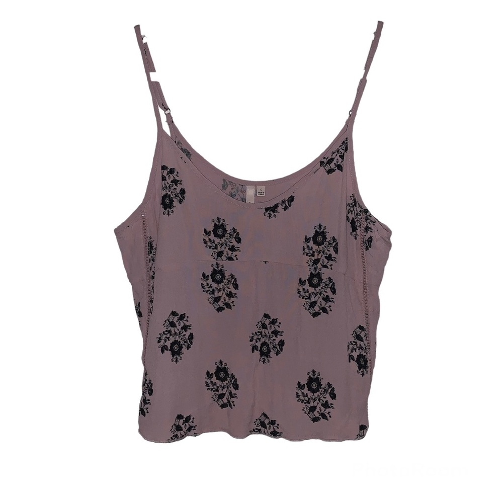 EUC Aritzia Sunday Best Crop Camisole in Dusty Pink Flowers